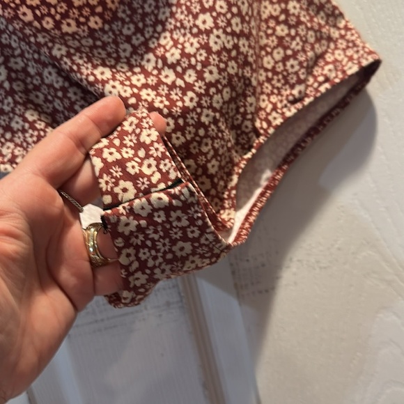 Free People Talk Back Halter Bodysuit Brown Floral M - Picture 9 of 9